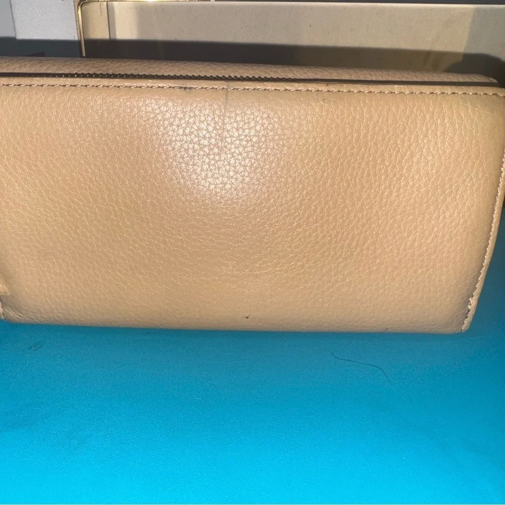 Cole Haan Tan Leather Wallet with Gold Accents